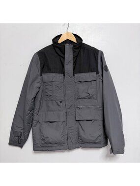 Alpine Design Mens Gray & Black Insulated Jacket Water Resistant Pockets Small